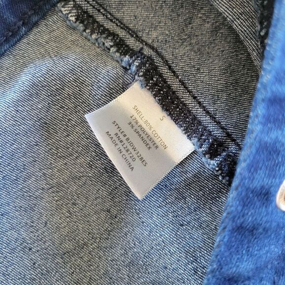 Harper Heritage Denim Blue Mini Skirt Wrap Small Cotton Blend - Picture 2 of 7